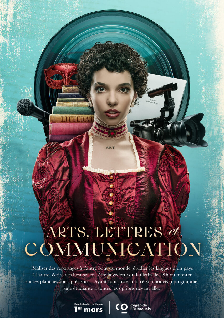 Affiche de programme, Arts lettres et communication, Cégep de l'Outaouais.