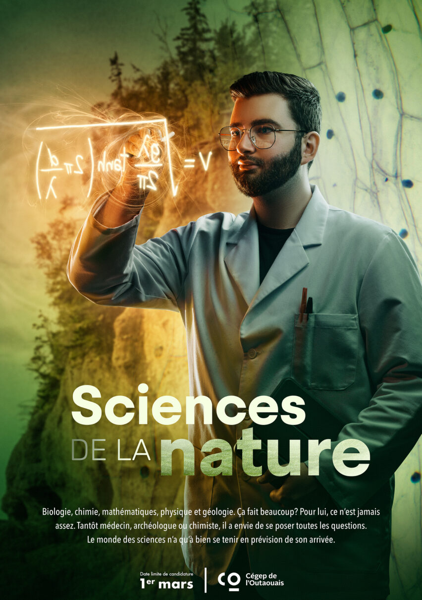 Affiche de programme, sciences de la nature, Cégep de l'Outaouais.