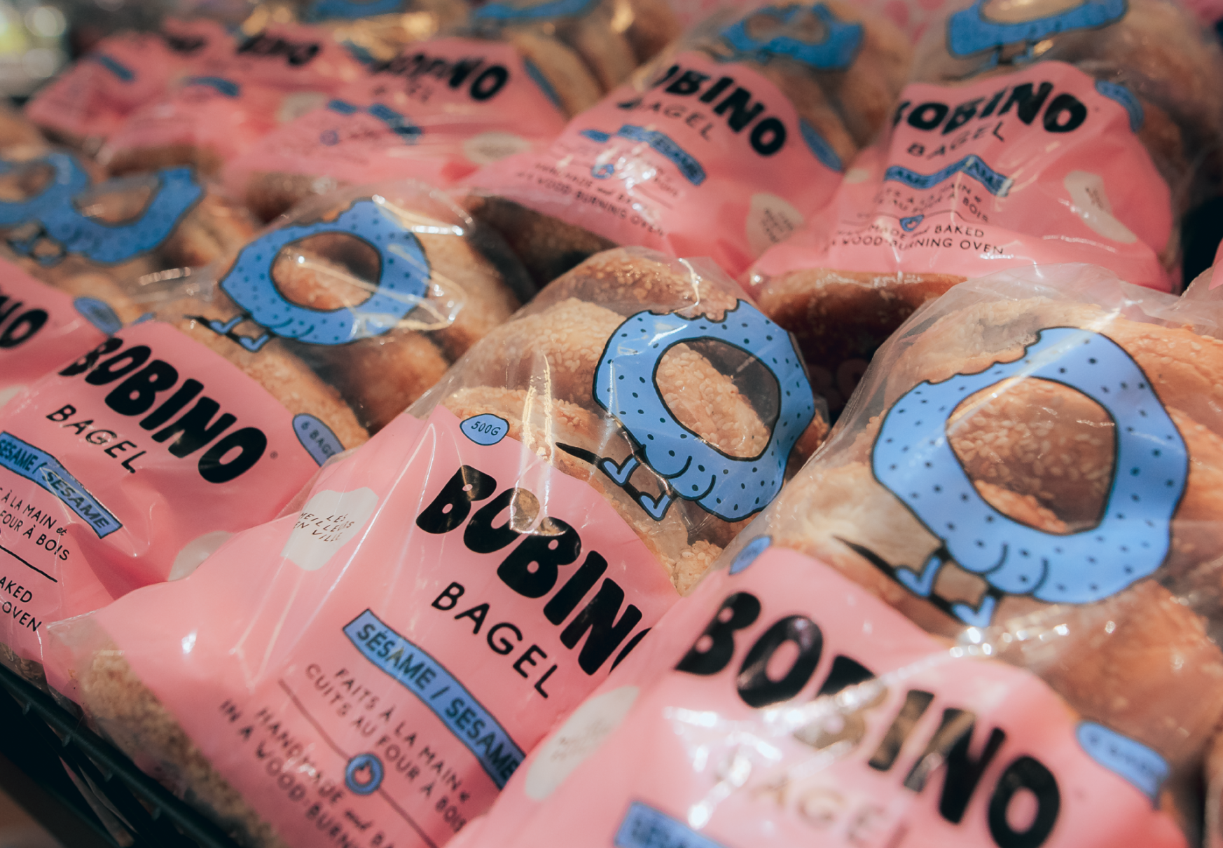 Sacs pour la vente de nos bagels en épicerie (packaging)