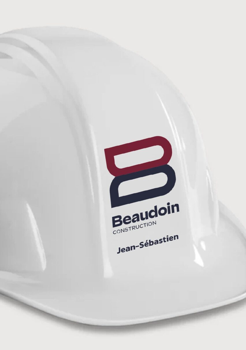 Casque de construction avec logo