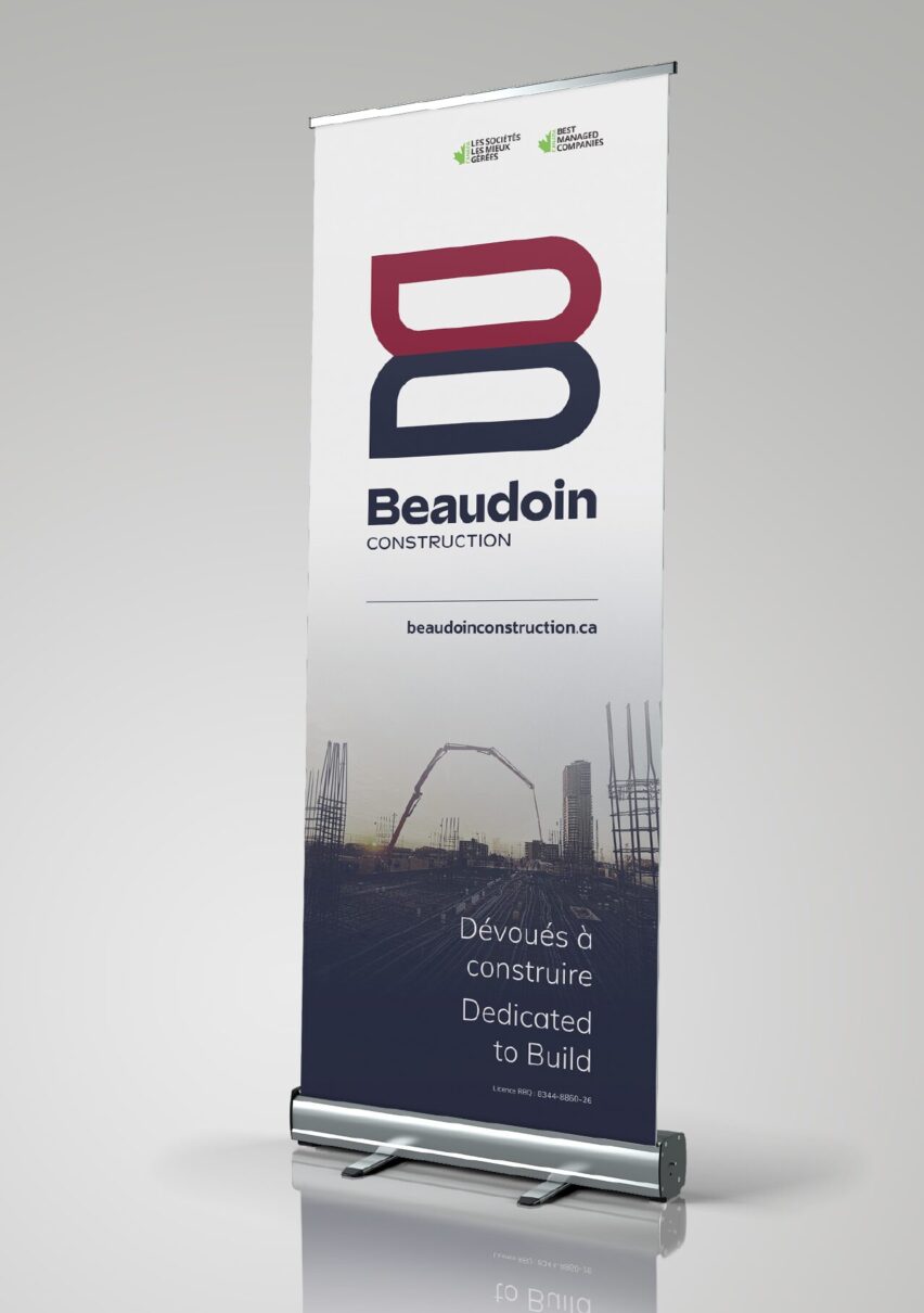 Bannière déroulante autoportante
