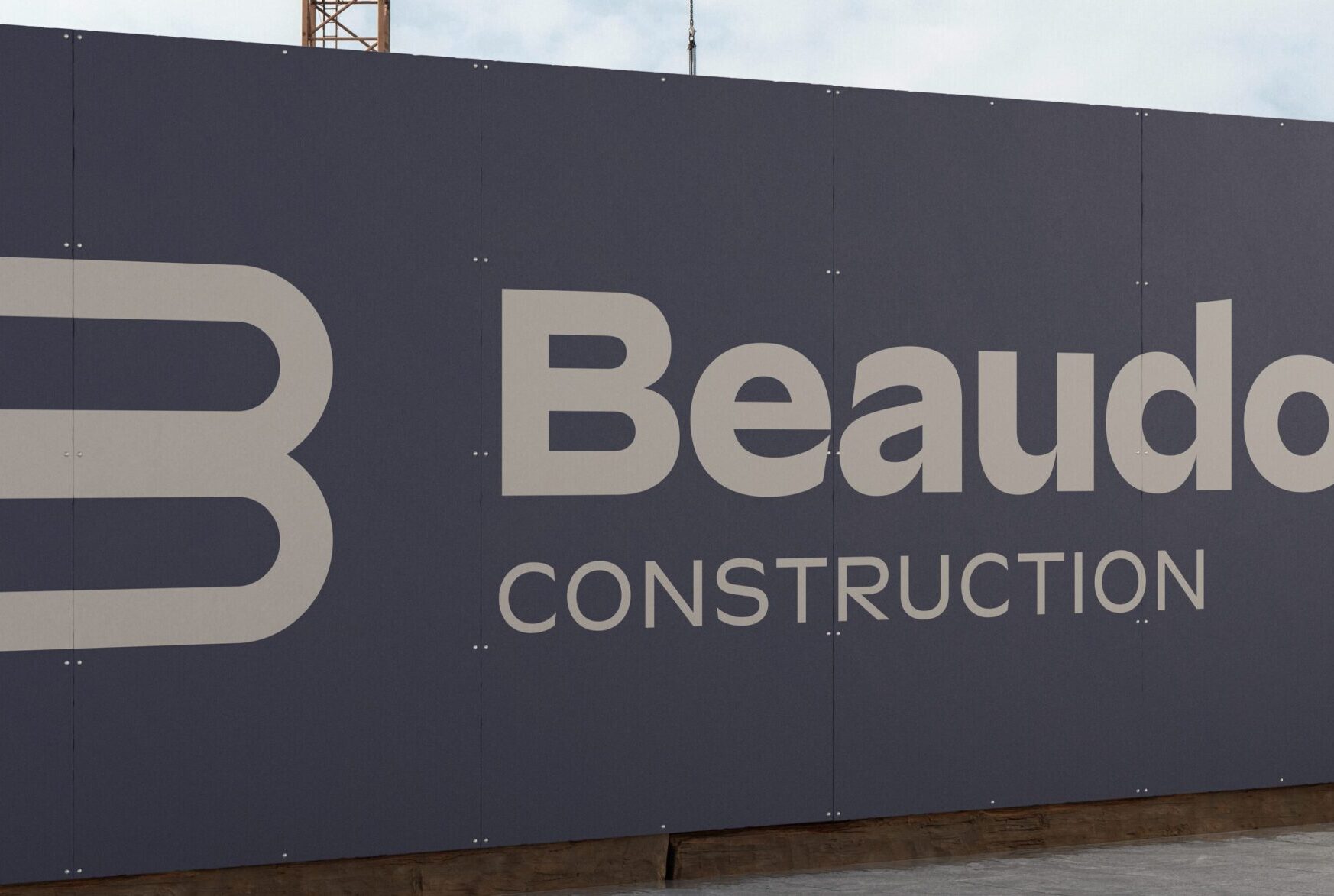 Pavoisement de chantier avec logo