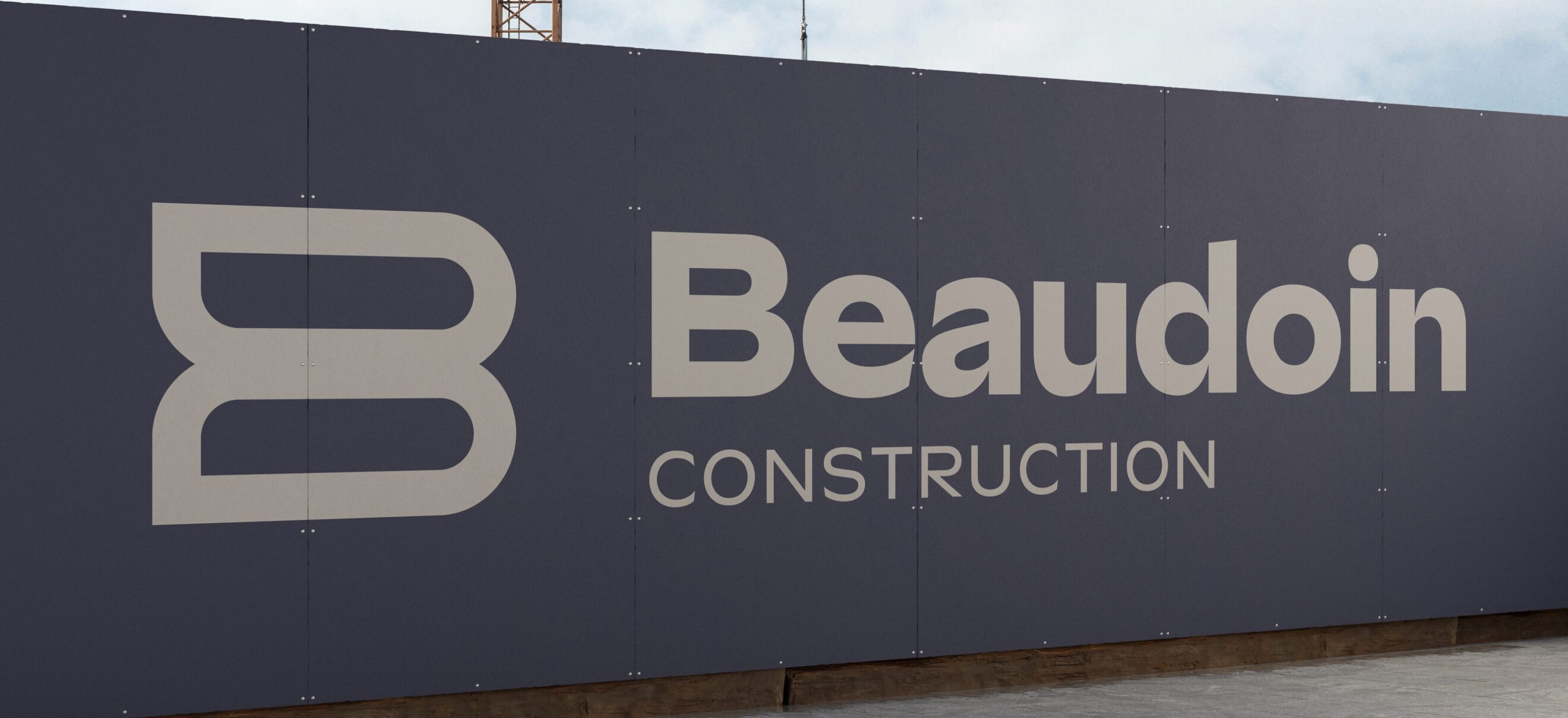Pavoisement de chantier avec logo
