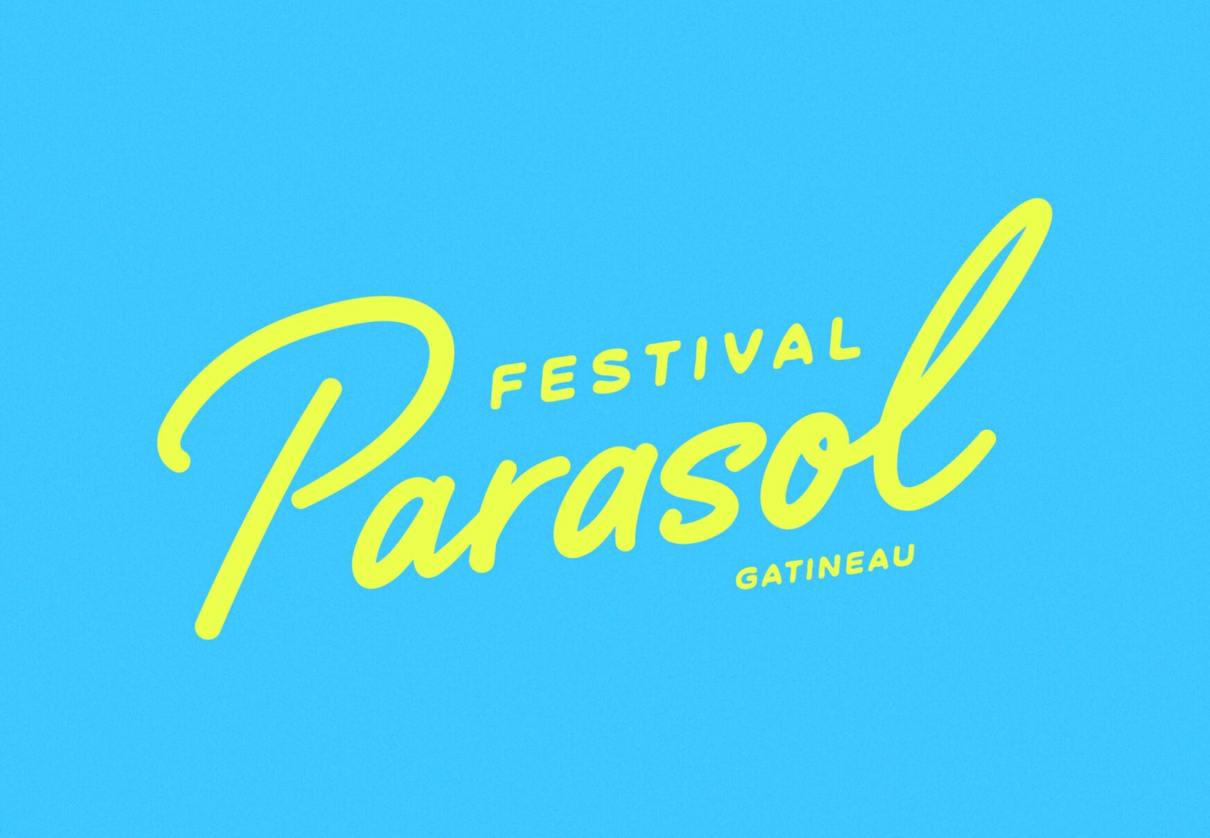 Logo du festival parasol sur fond bleu