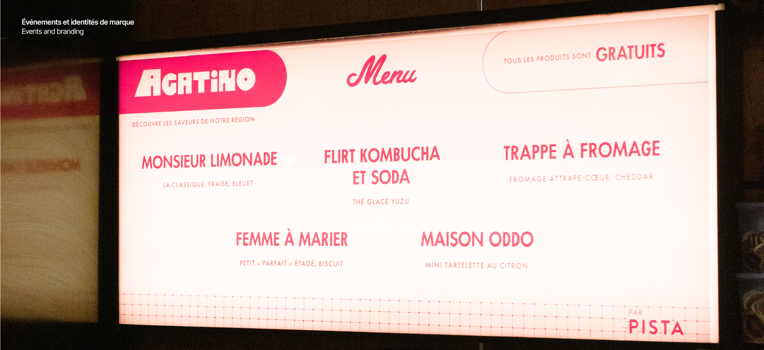 Menu Agatino café éphémère