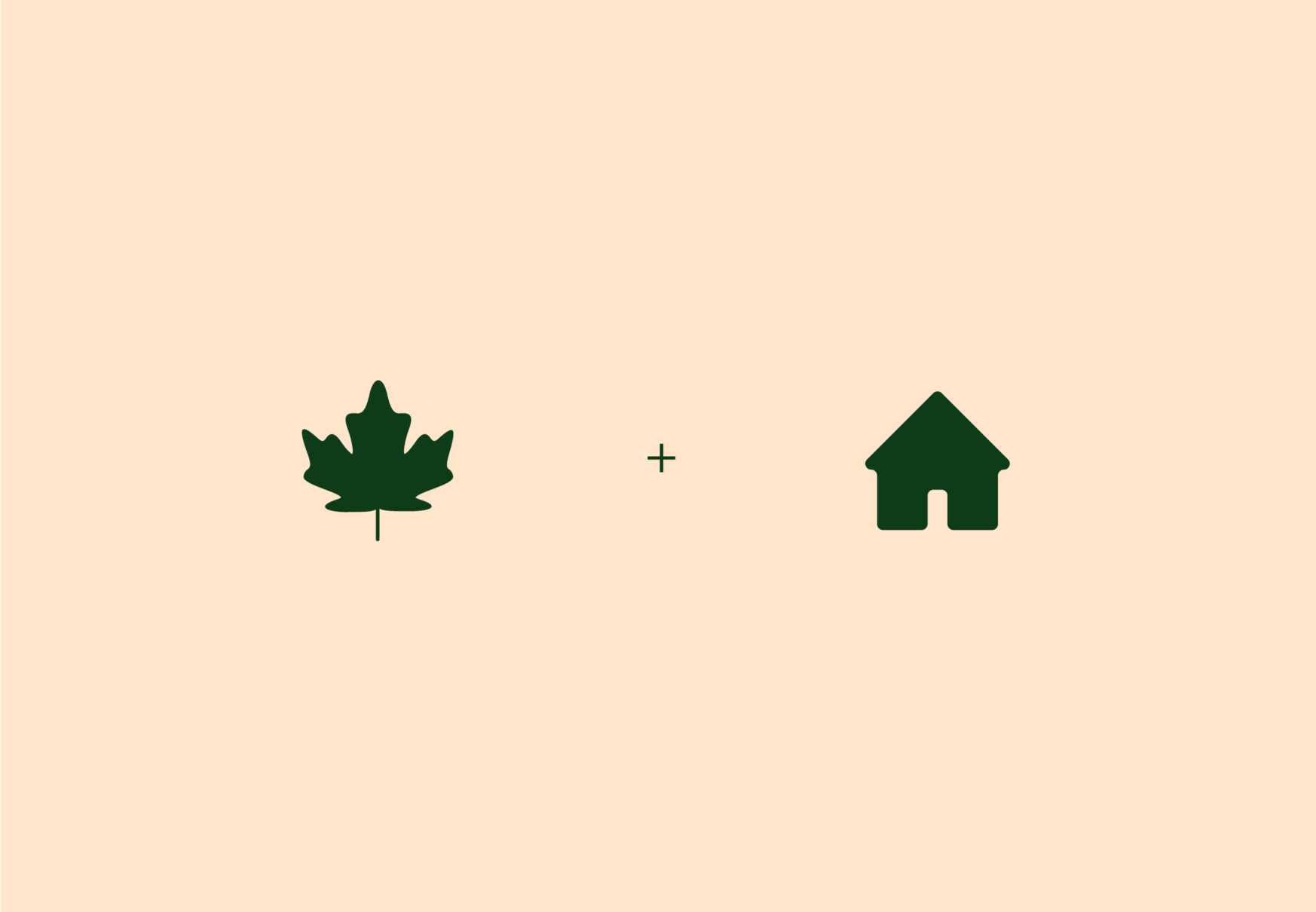 Illustration minimaliste avec une feuille d’érable et une maison, visuel conçu par Orkestra pour représenter ALP MIC et son expertise hypothécaire canadienne